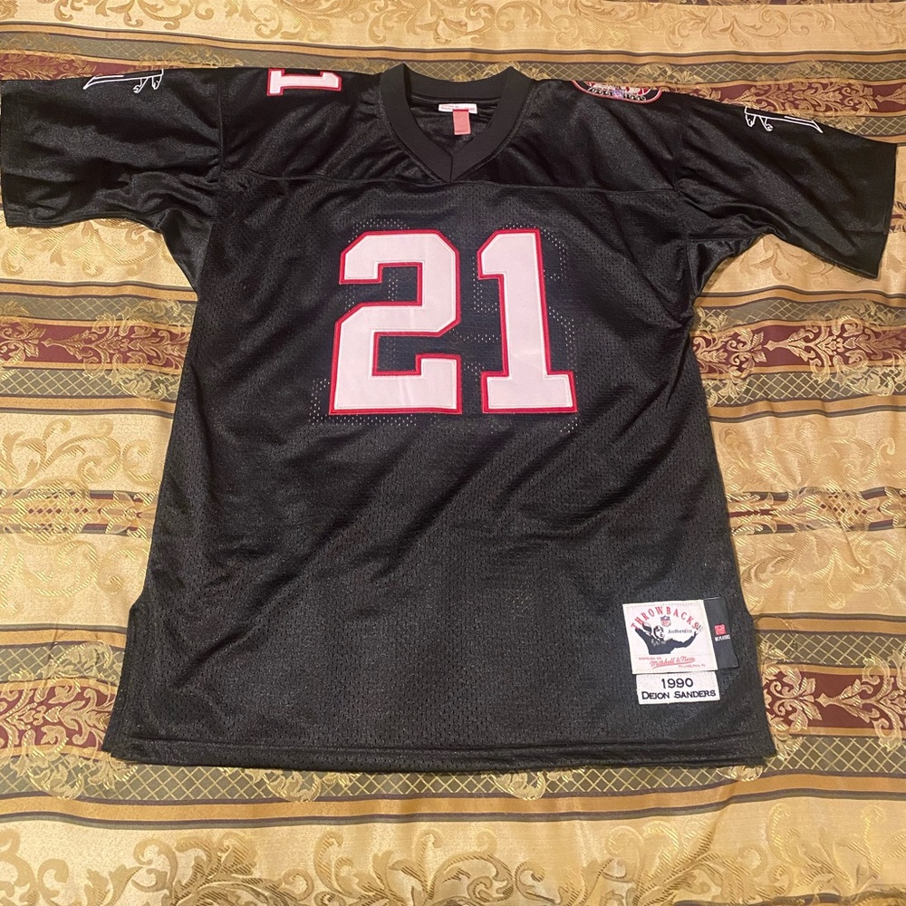 Mitchell&Ness Deion Sanders Atlanta Falcons Throwback Jersey; PRICE NEGOTIABLE